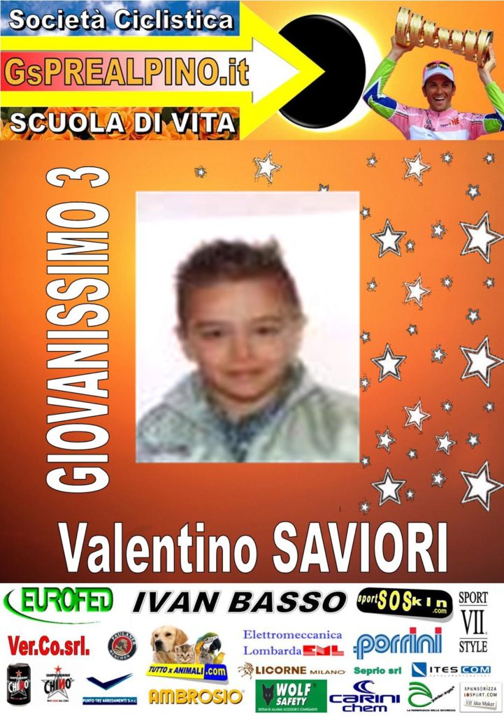 GIOVANISSIMO 3 VALENTINO SAVIORI ALBUM FIGURINE PREALPINO 2016